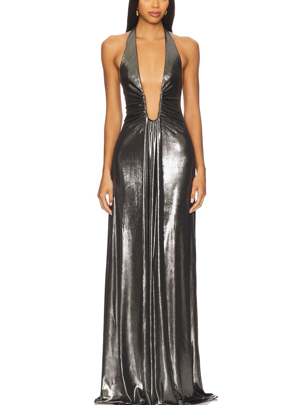 Misha Jennifer Foil Jersey Dress in Black